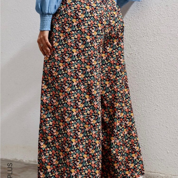 Romantic boho floral straight leg pants 3xl - Picture 3 of 8